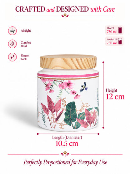 Jar Set with Wooden Lid & Stand - 750 ml each