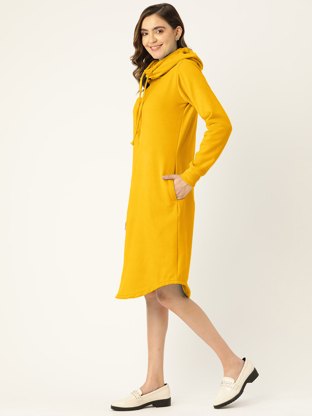 Cowl Neck Midi Jumper Dress