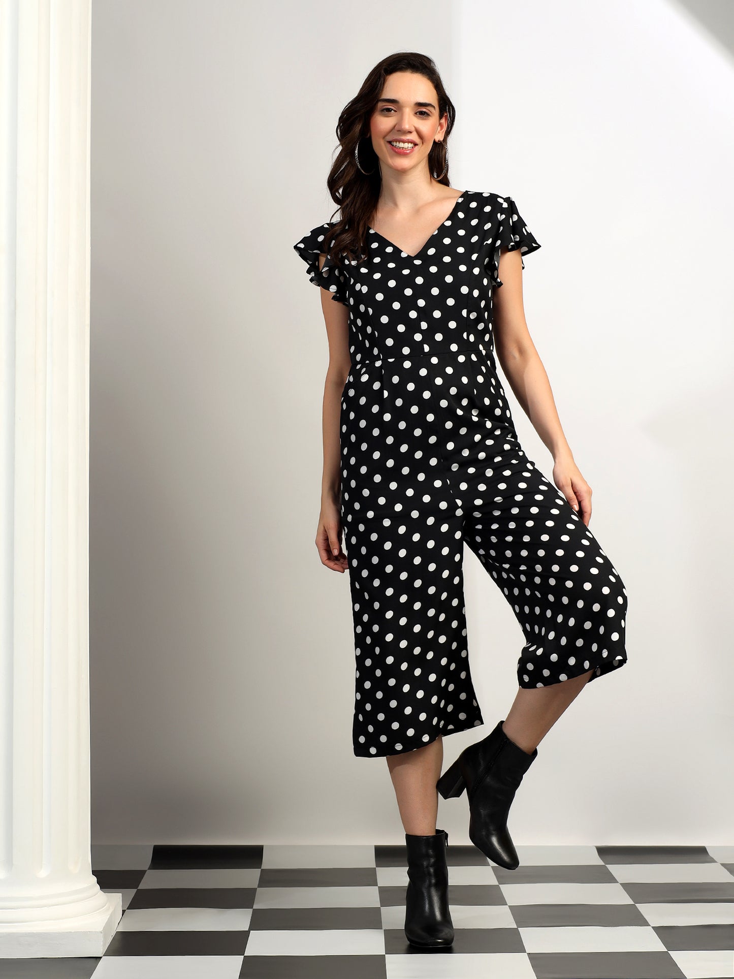 BRINNS Women Printed Short Sleeve Capri Jumpsuit