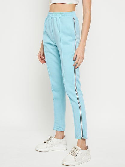 Women Mid-Rise Knitted Sports Track Pant with Pockets