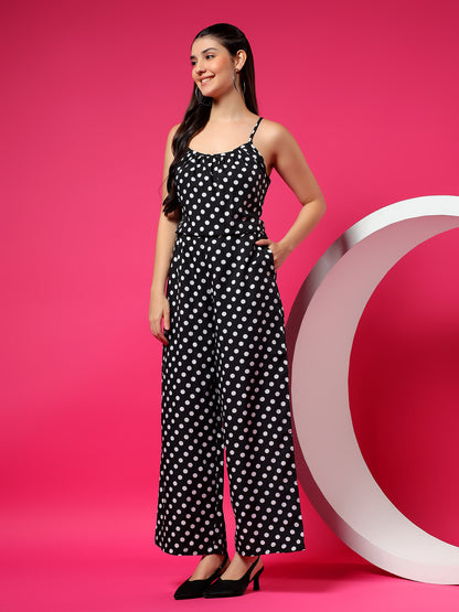 Printed Shoulder Straps Sleeveless Jumpsuit