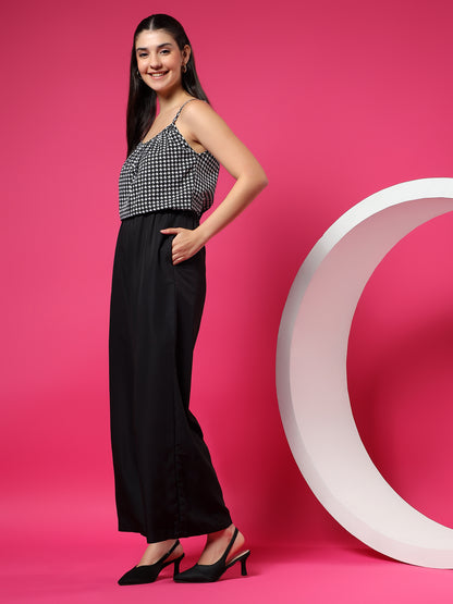 Printed Shoulder Straps Sleeveless Jumpsuit