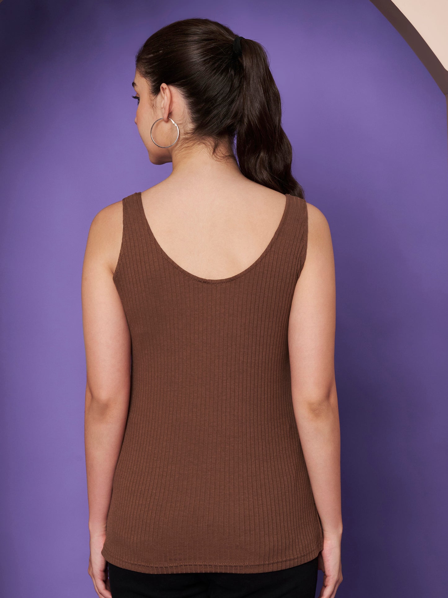 BRINNS Women's Cotton Solid Non-Padded Round Neck Camisole