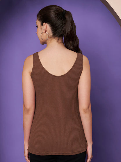 BRINNS Women's Cotton Solid Non-Padded Round Neck Camisole