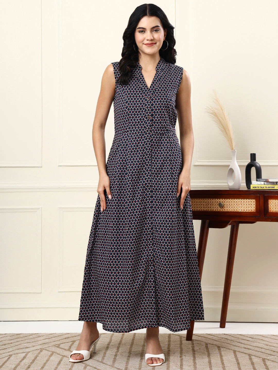 Cotton A-Line Maxi Dress