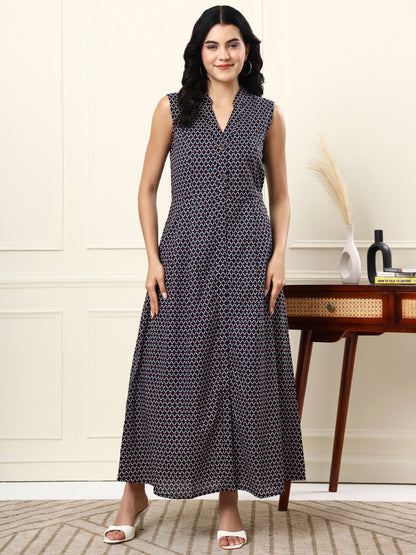 Cotton A-Line Maxi Dress