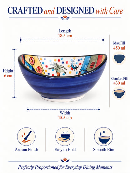 Snack Bowls | Multicolor Handpainted | 450 ml