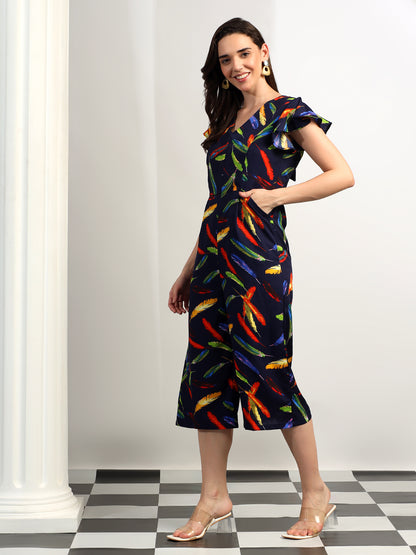 BRINNS Women Printed Short Sleeve Capri Jumpsuit