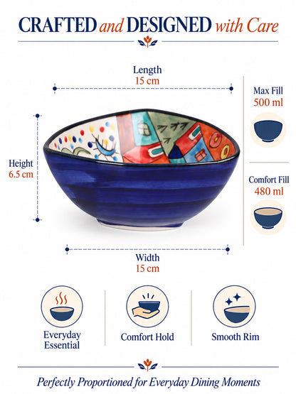 Snack Bowls | Multicolor Handpainted | 500ml