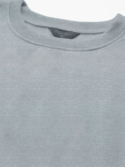 Solid Fleece Pullover Sweatshirt with Pockets