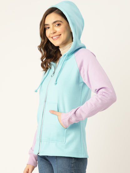 Colourblocked Fleece Hooded Sweatshirt