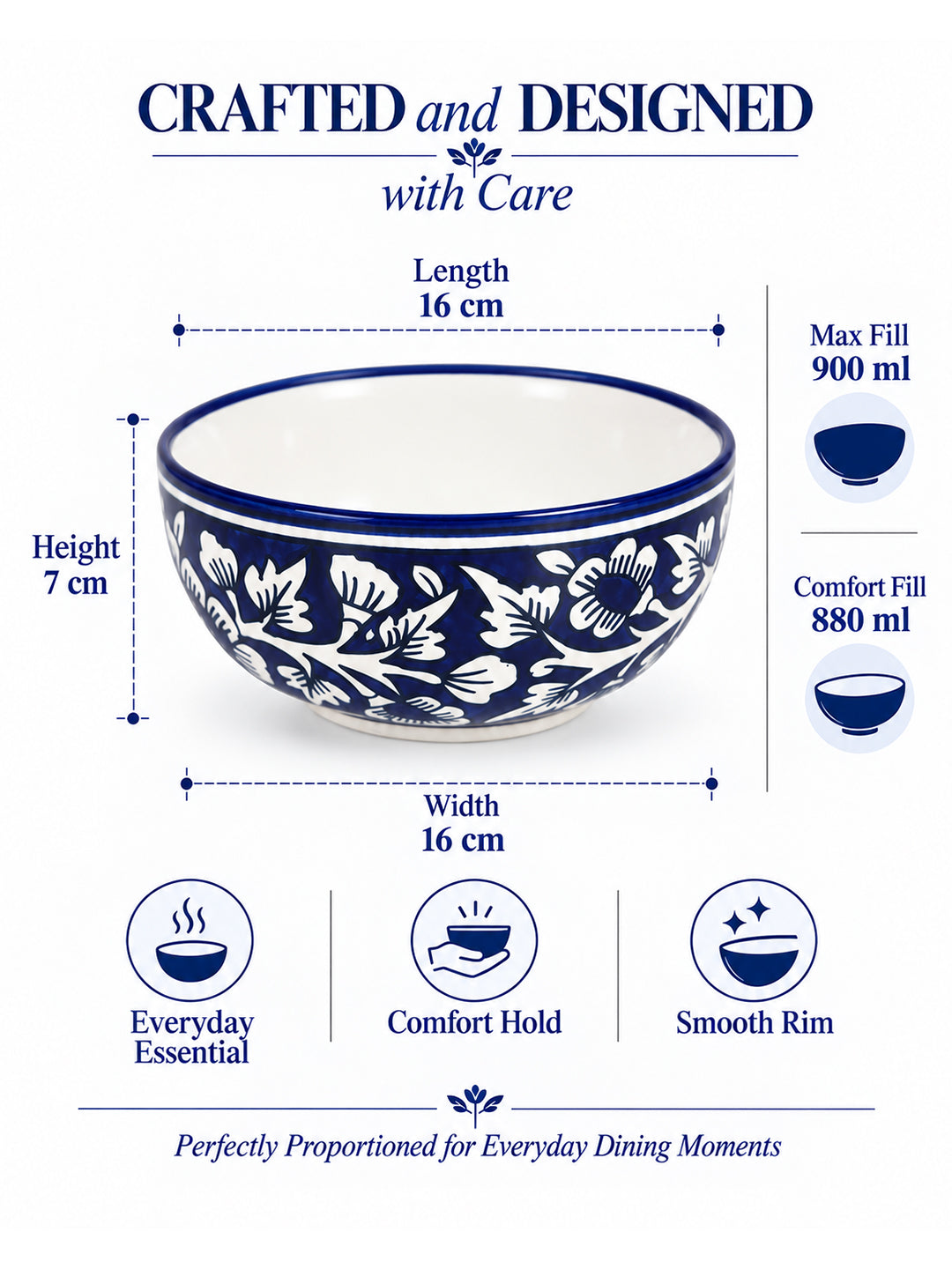 Dinner Serving Bowls | 900 ml