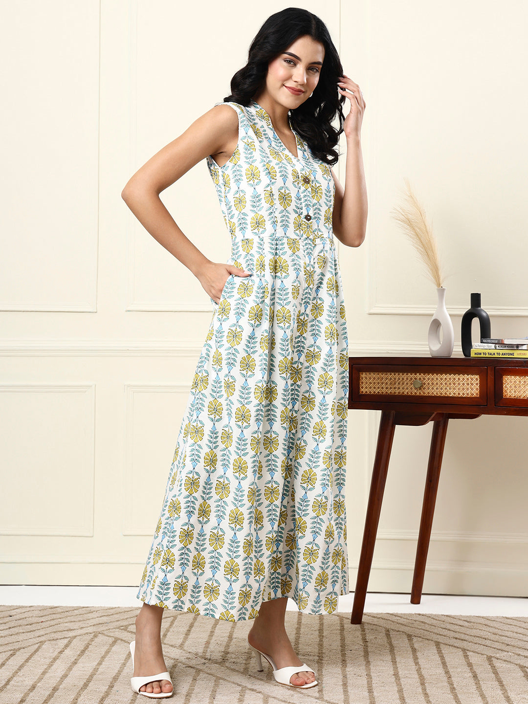 Cotton A-Line Maxi Dress
