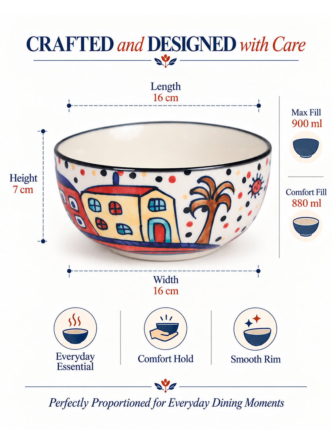 Dinner Serving Bowls | 900 ml