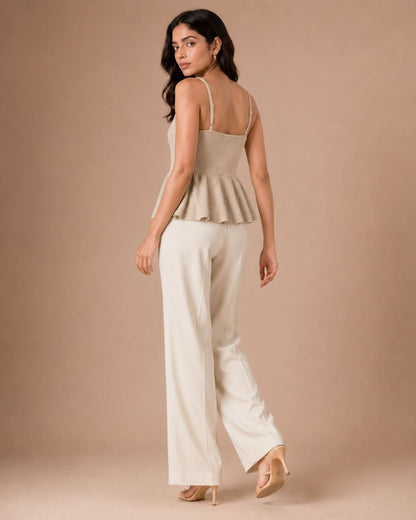 Shoulder Strap Peplum Top