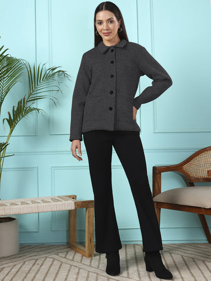 Casual Fleece Buttoned Jacket