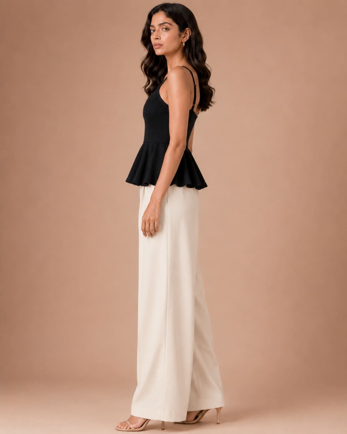 Shoulder Strap Peplum Top
