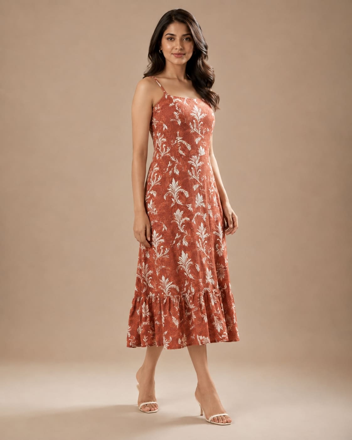 Printed Sleeveless Midi Dress