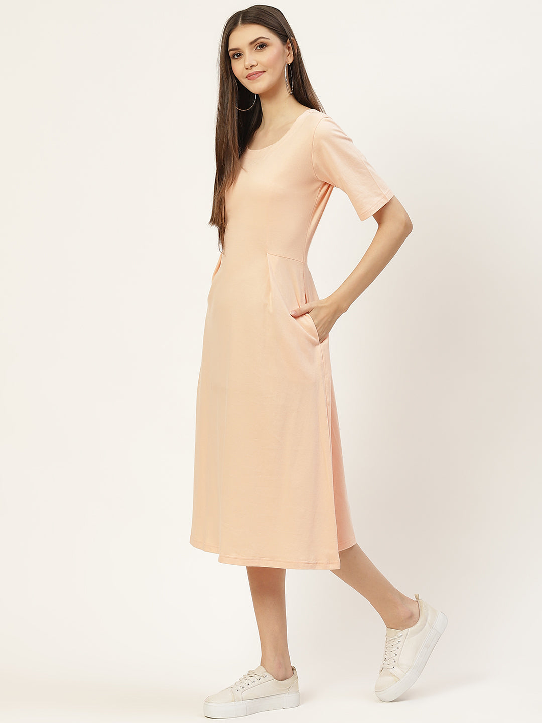 Pure Cotton A-Line Midi Dress