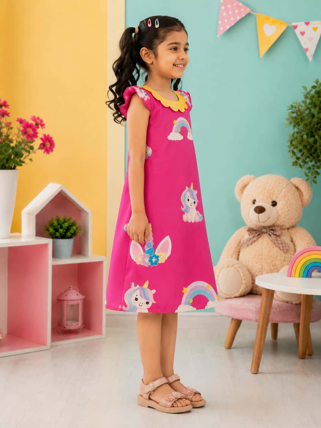 Poppylane-Peter Pan Collar A-Line Dress