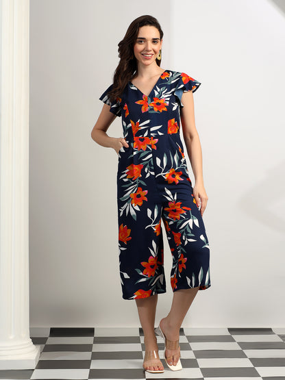 BRINNS Women Printed Short Sleeve Capri Jumpsuit