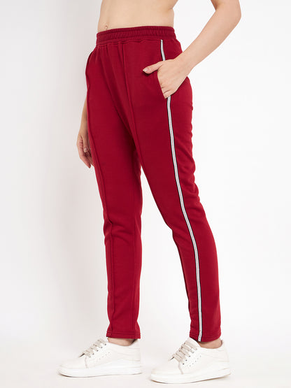 Women Mid-Rise Knitted Sports Track Pant with Pockets