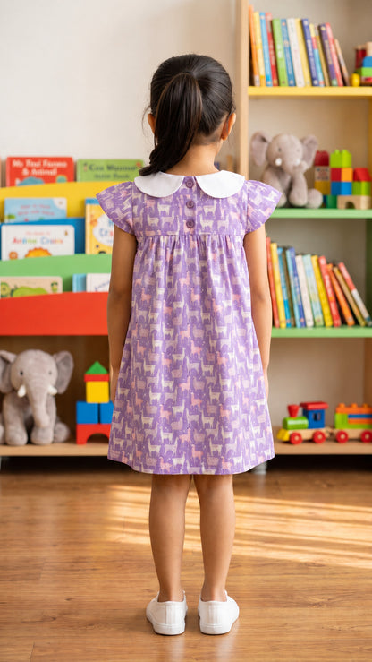 Poppylane-Peter Pan Collar A-Line Dress