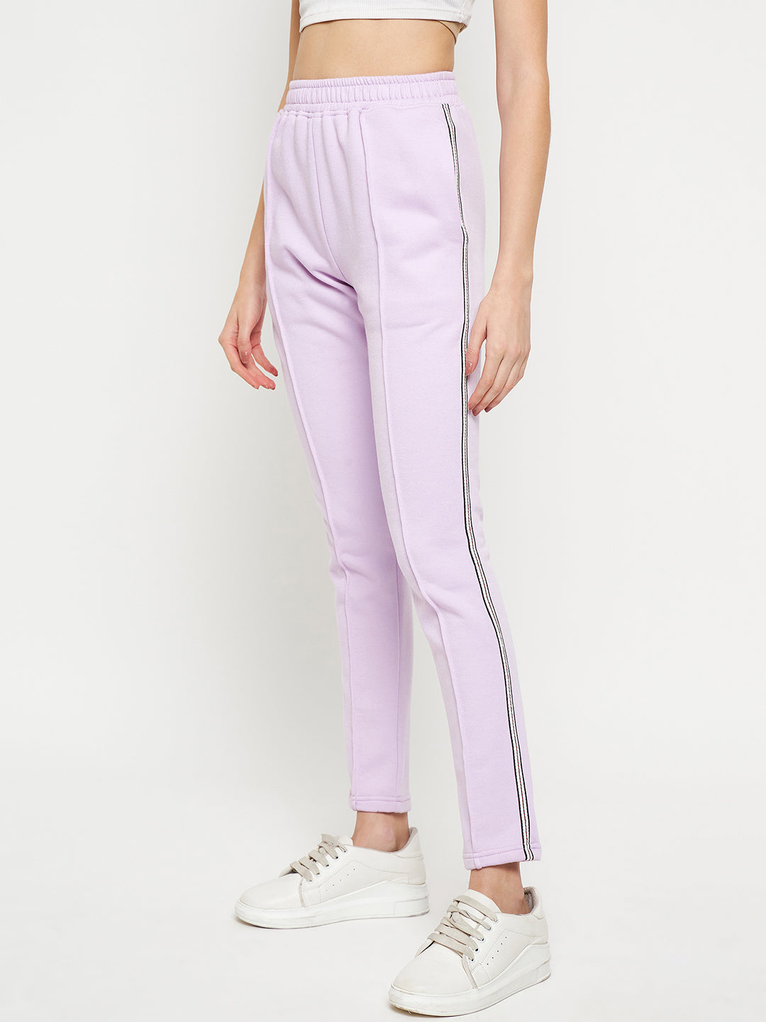 Women Mid-Rise Knitted Sports Track Pant with Pockets
