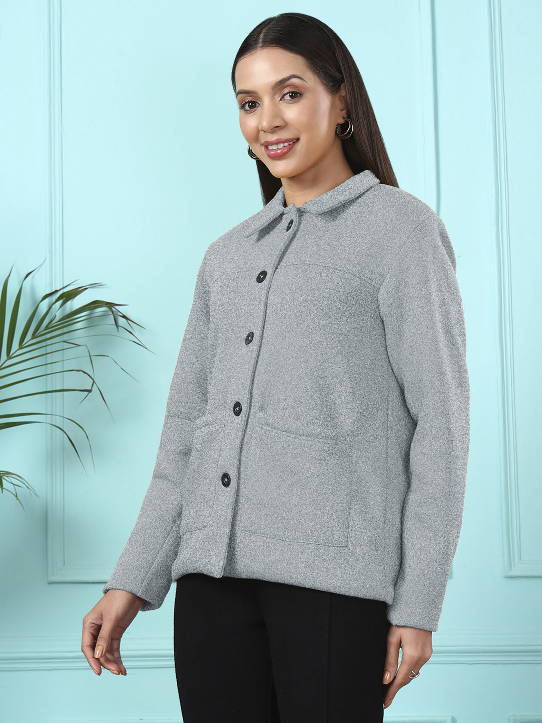 Casual Fleece Buttoned Jacket
