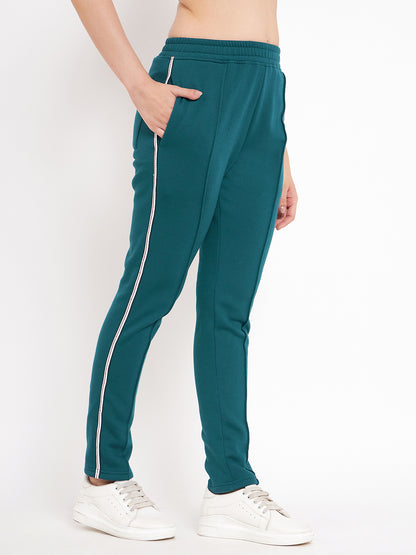 Women Mid-Rise Knitted Sports Track Pant with Pockets