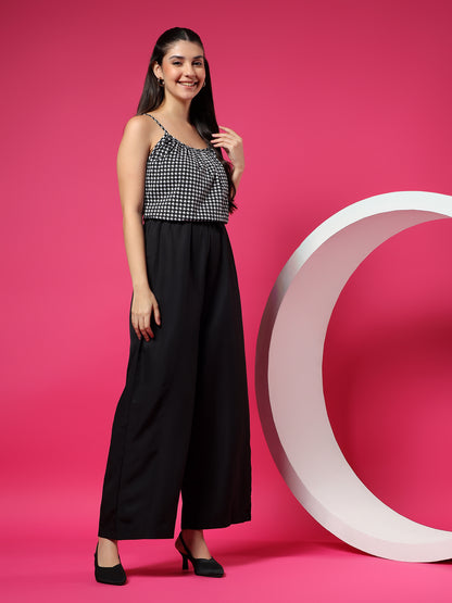 Printed Shoulder Straps Sleeveless Jumpsuit