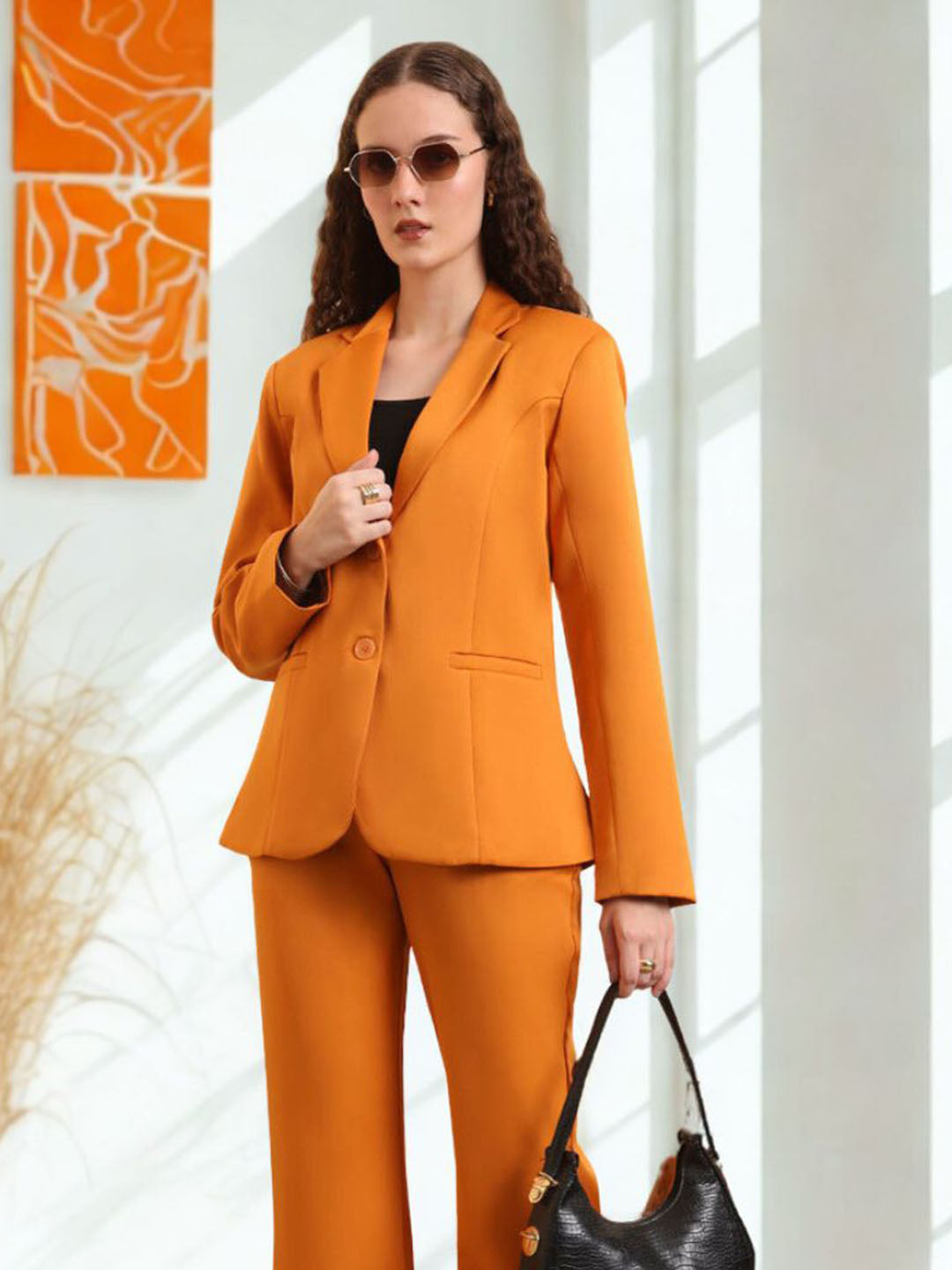 Notched Lapel Single-Breasted Blazer