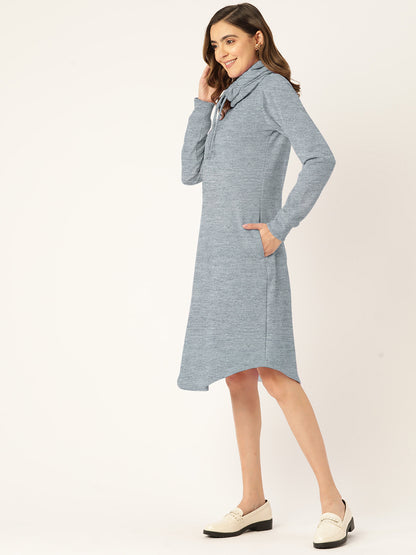 Cowl Neck Midi Jumper Dress