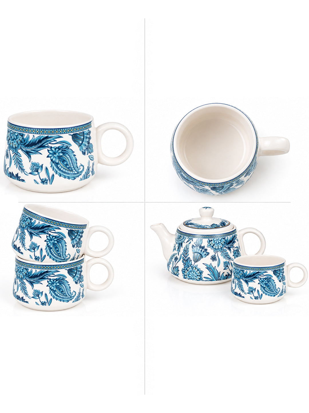Tea Set | Printed | Kettle (1200 ml) & 6 Cups (200 ml)