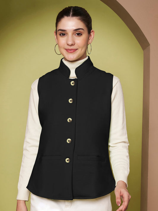 Mandarin Collar Nehru Jacket