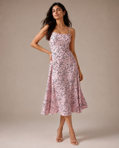 Printed Sleeveless Midi Dress