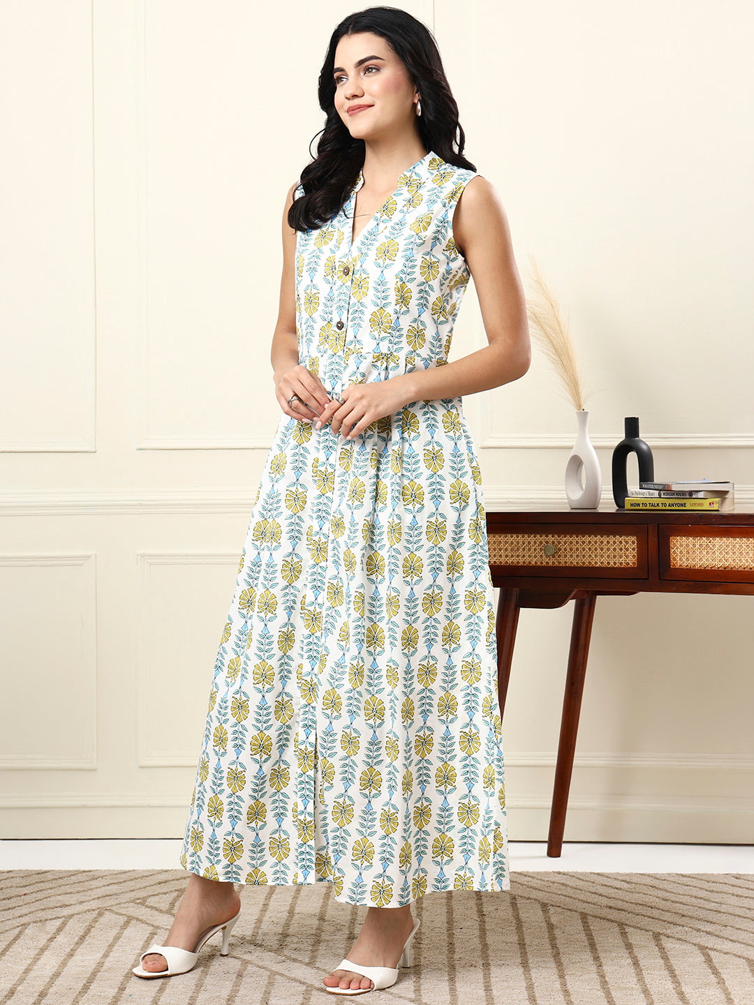 Cotton A-Line Maxi Dress