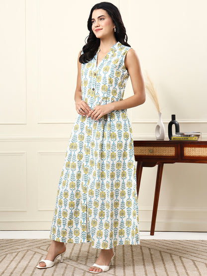 Cotton A-Line Maxi Dress