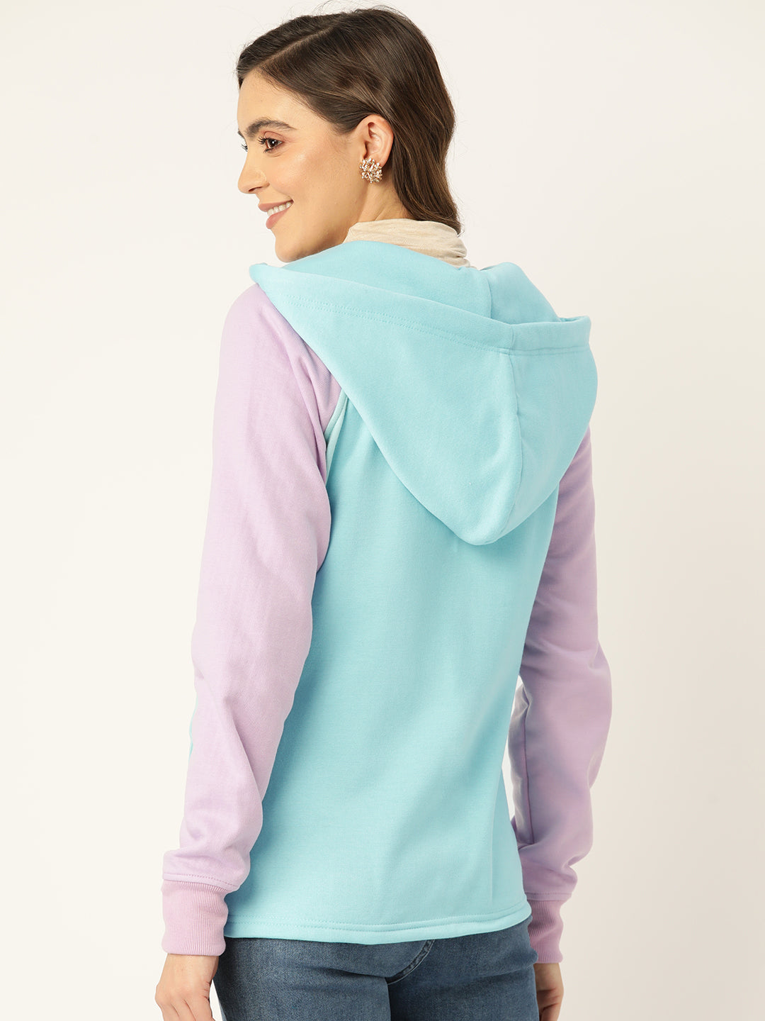 Colourblocked Fleece Hooded Sweatshirt