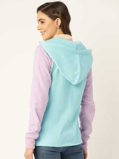 Colourblocked Fleece Hooded Sweatshirt