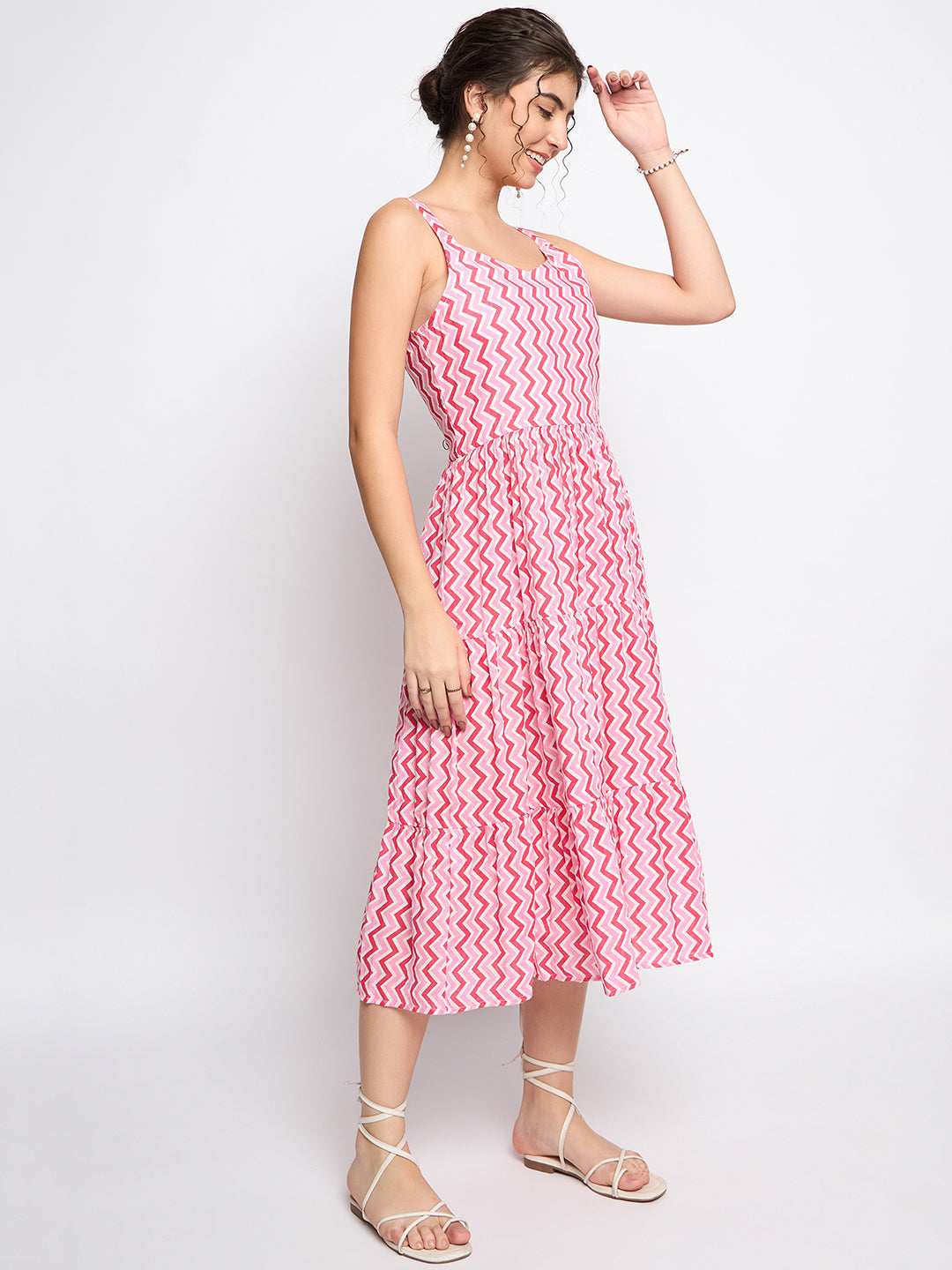 Tiered Fit & Flare Midi Dress