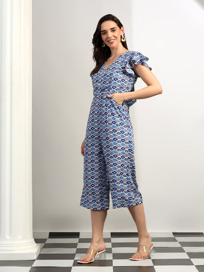 BRINNS Women Printed Short Sleeve Capri Jumpsuit