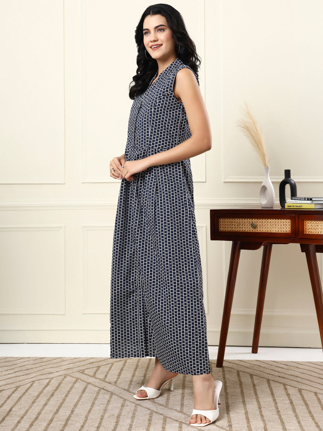 Cotton A-Line Maxi Dress