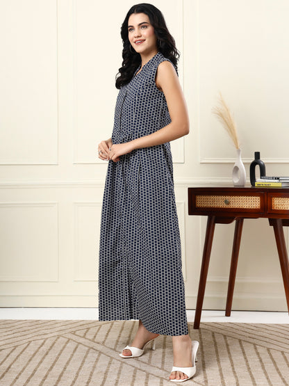 Cotton A-Line Maxi Dress