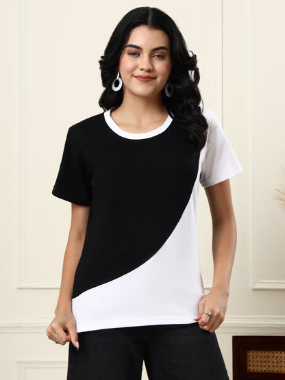 Colourblocked Cotton T-shirt