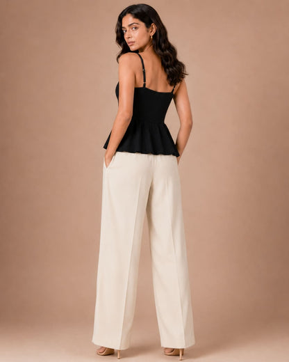 Shoulder Strap Peplum Top