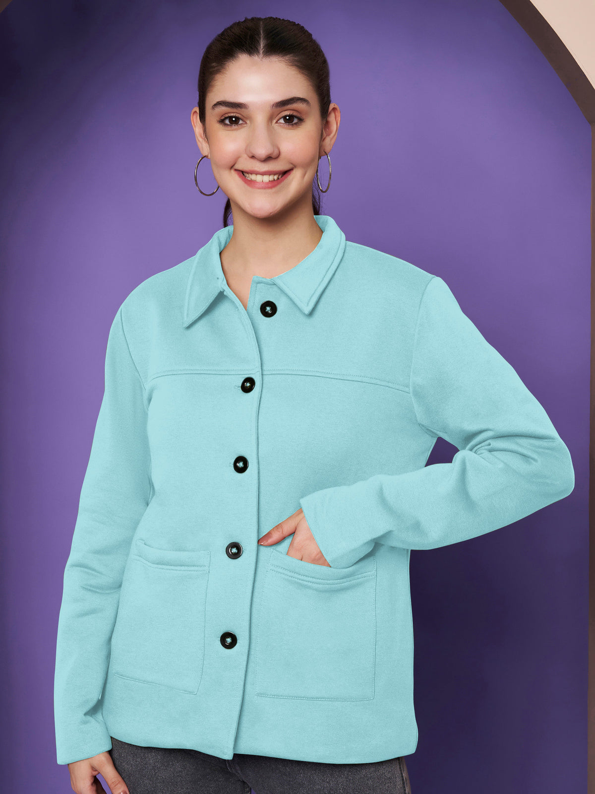 Casual Fleece Buttoned Jacket