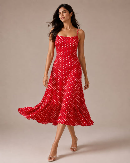 Printed Sleeveless Midi Dress