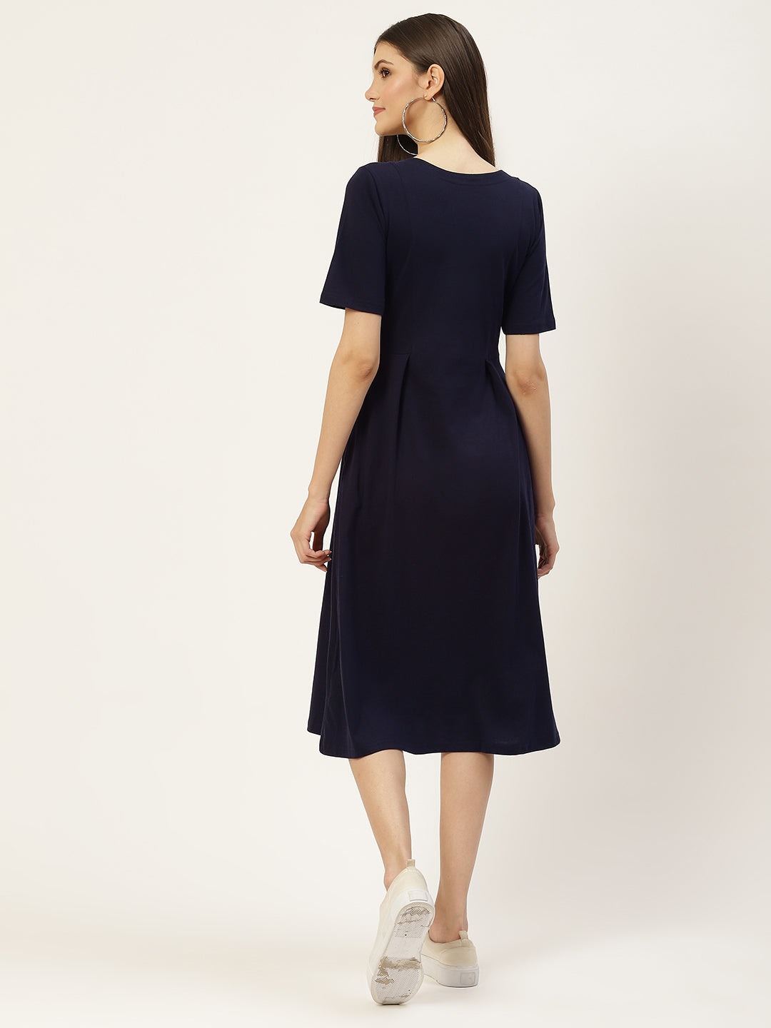 Pure Cotton A-Line Midi Dress