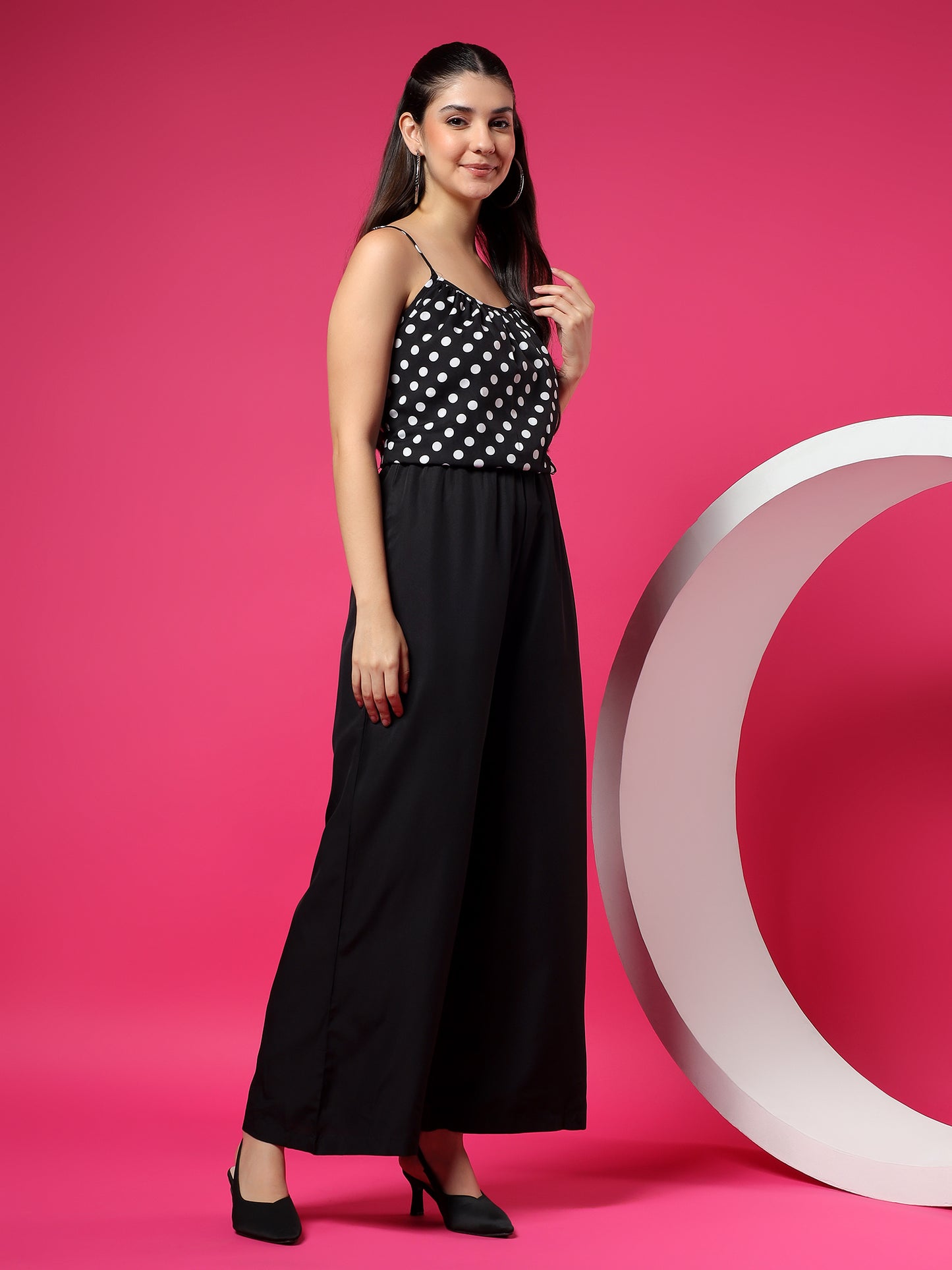Printed Shoulder Straps Sleeveless Jumpsuit